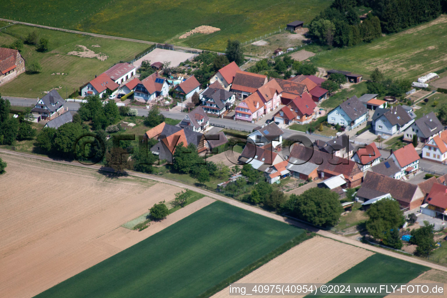 Drone recording of Schleithal in the state Bas-Rhin, France