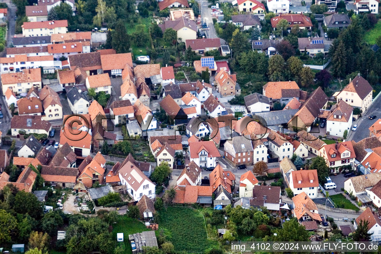 Oblique view of District Arzheim in Landau in der Pfalz in the state Rhineland-Palatinate, Germany