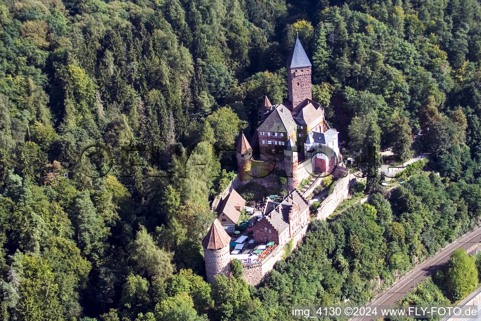 Aerial photograpy of Zwingenberg in the state Baden-Wuerttemberg, Germany