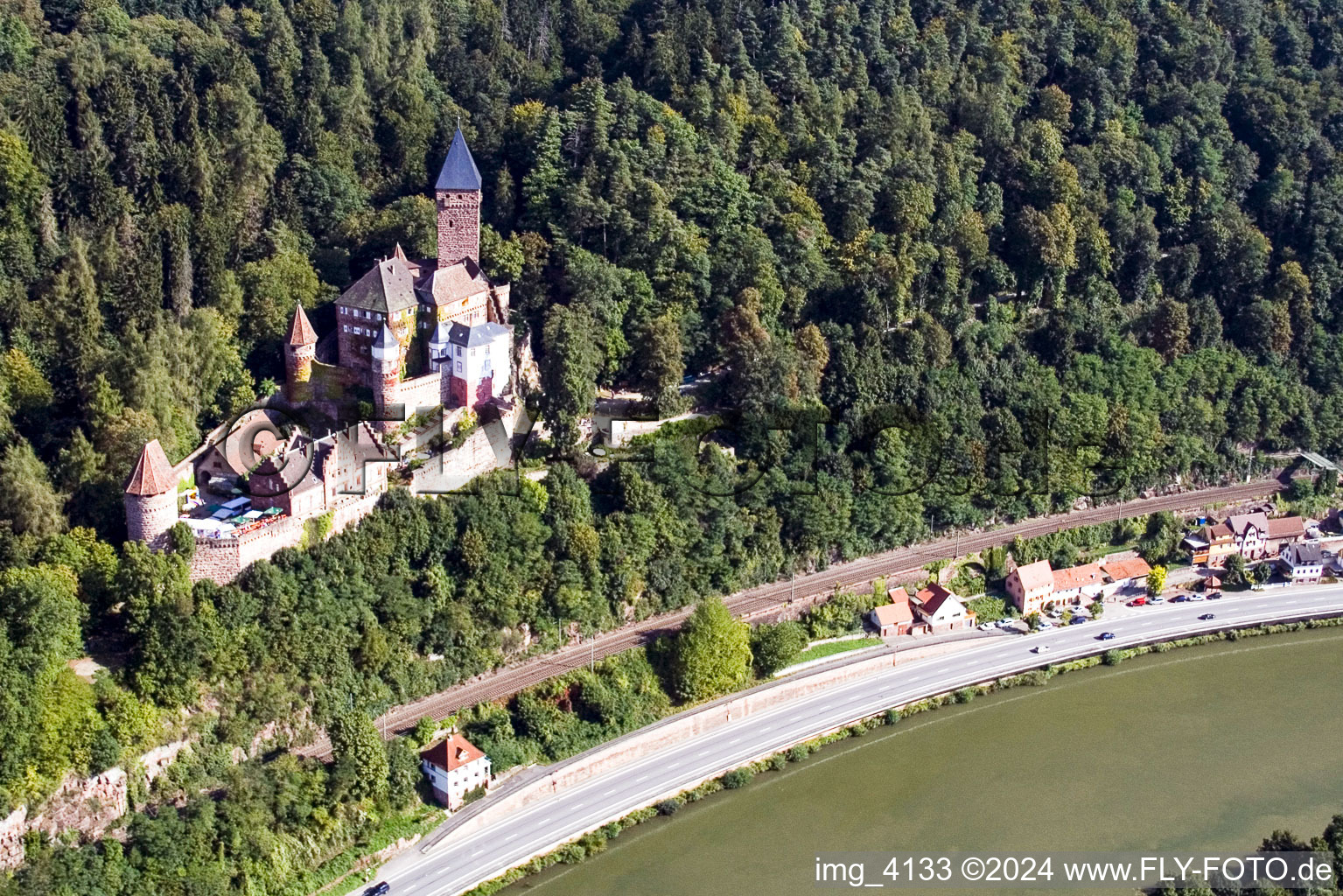 Oblique view of Zwingenberg in the state Baden-Wuerttemberg, Germany