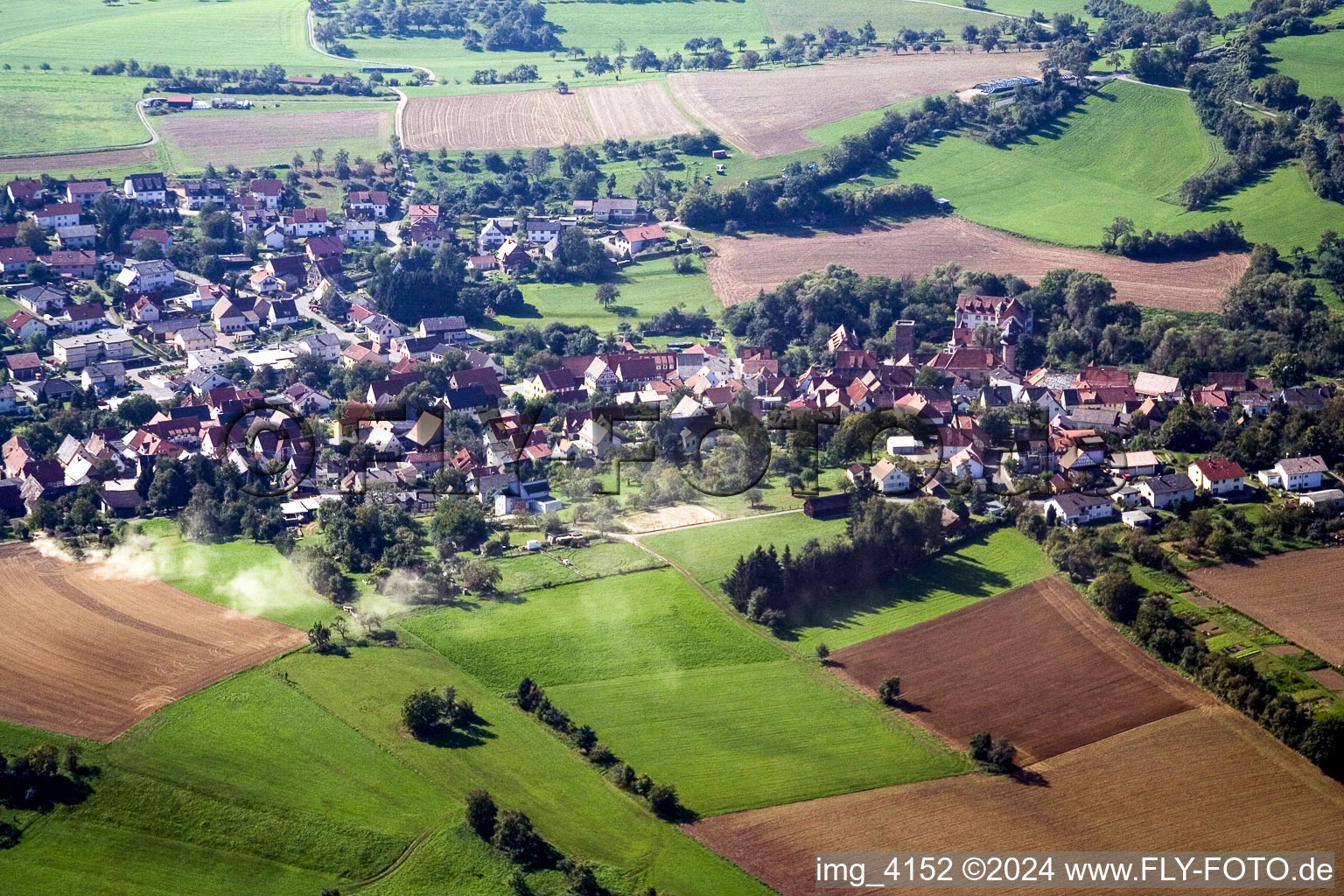 From the north in the district Lohrbach in Mosbach in the state Baden-Wuerttemberg, Germany