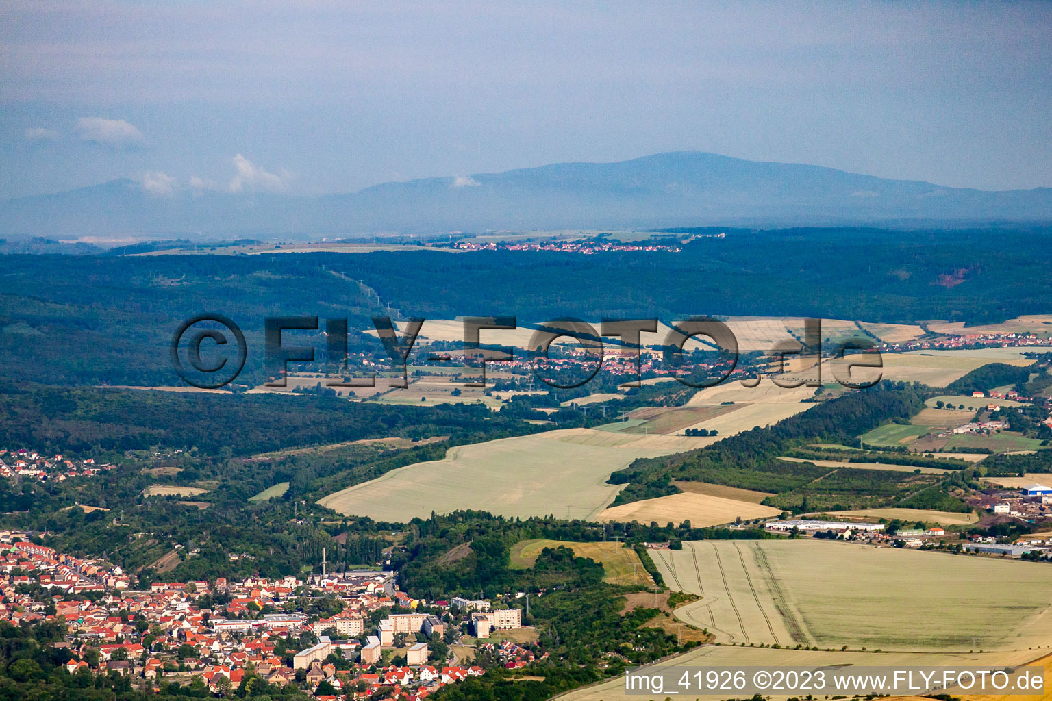 Aerial view of Thale in the state Saxony-Anhalt, Germany
