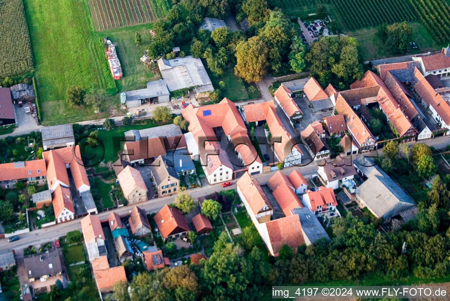 Vollmersweiler in the state Rhineland-Palatinate, Germany from the drone perspective