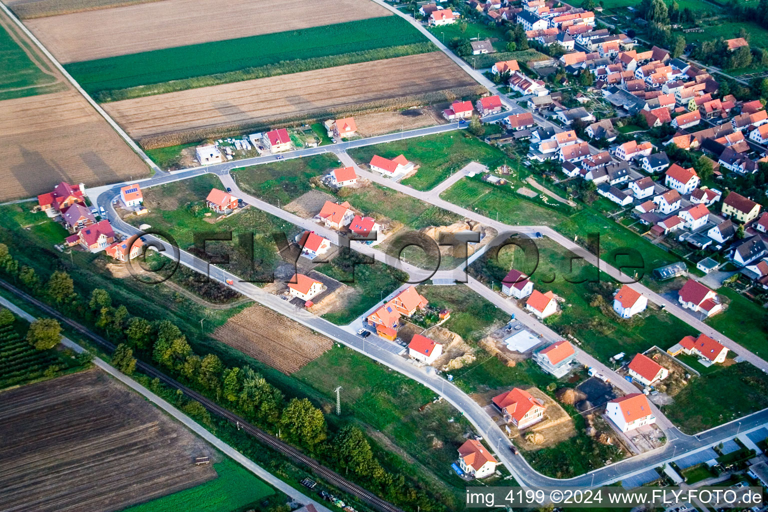 New development area in the east in the district Schaidt in Wörth am Rhein in the state Rhineland-Palatinate, Germany