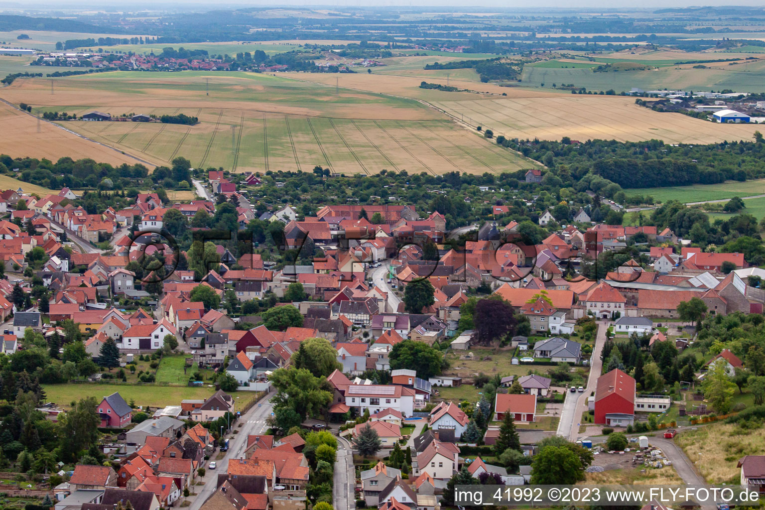 Oblique view of District Timmenrode in Blankenburg in the state Saxony-Anhalt, Germany