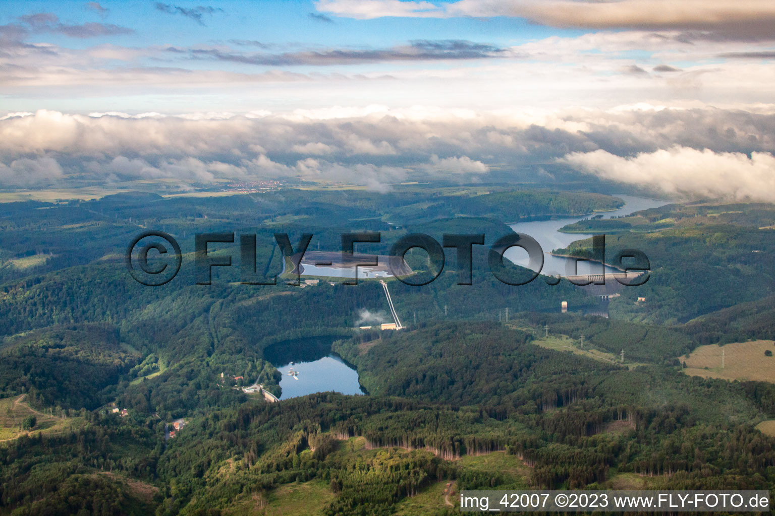 Rappbode reservoir and pumped storage basin in the district Wendefurth in Thale in the state Saxony-Anhalt, Germany