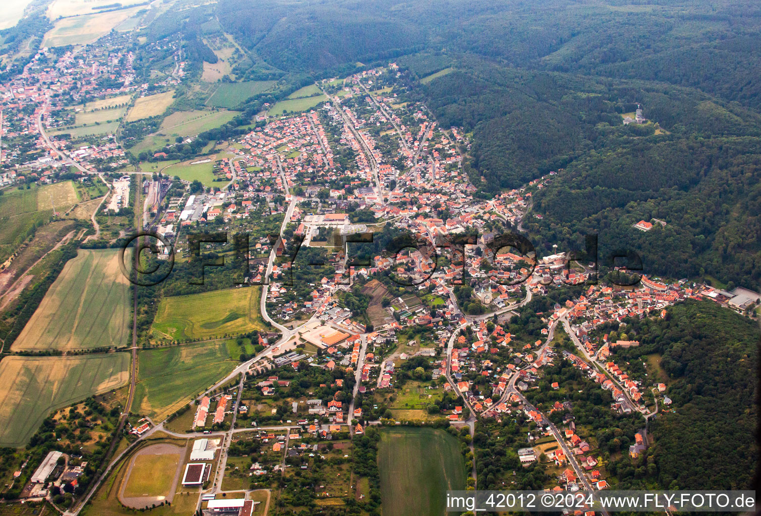 Town View of the streets and houses of the residential areas in Bad Suderode in the state Saxony-Anhalt