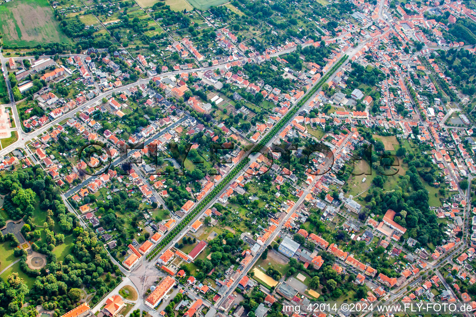 Avenue from the castle in Ballenstedt in the state Saxony-Anhalt, Germany