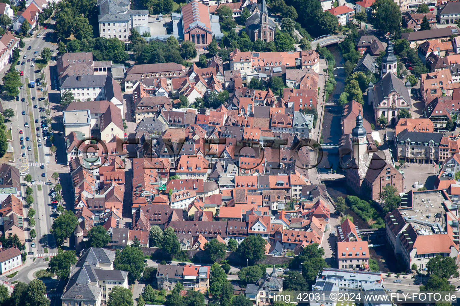 Old Town in Ettlingen in the state Baden-Wuerttemberg, Germany