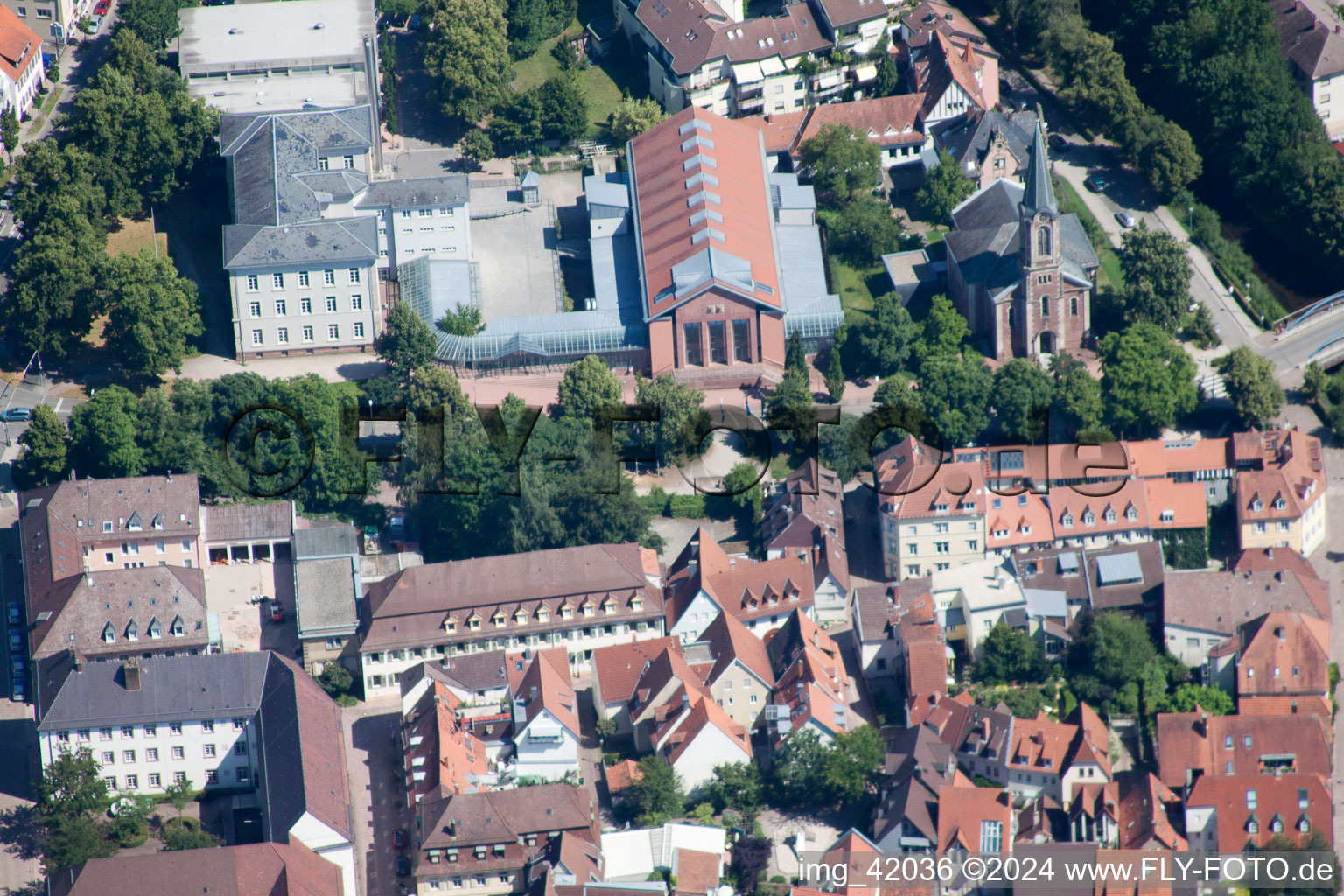 Building of the indoor arena Gartenhalle in Ettlingen in the state Baden-Wurttemberg