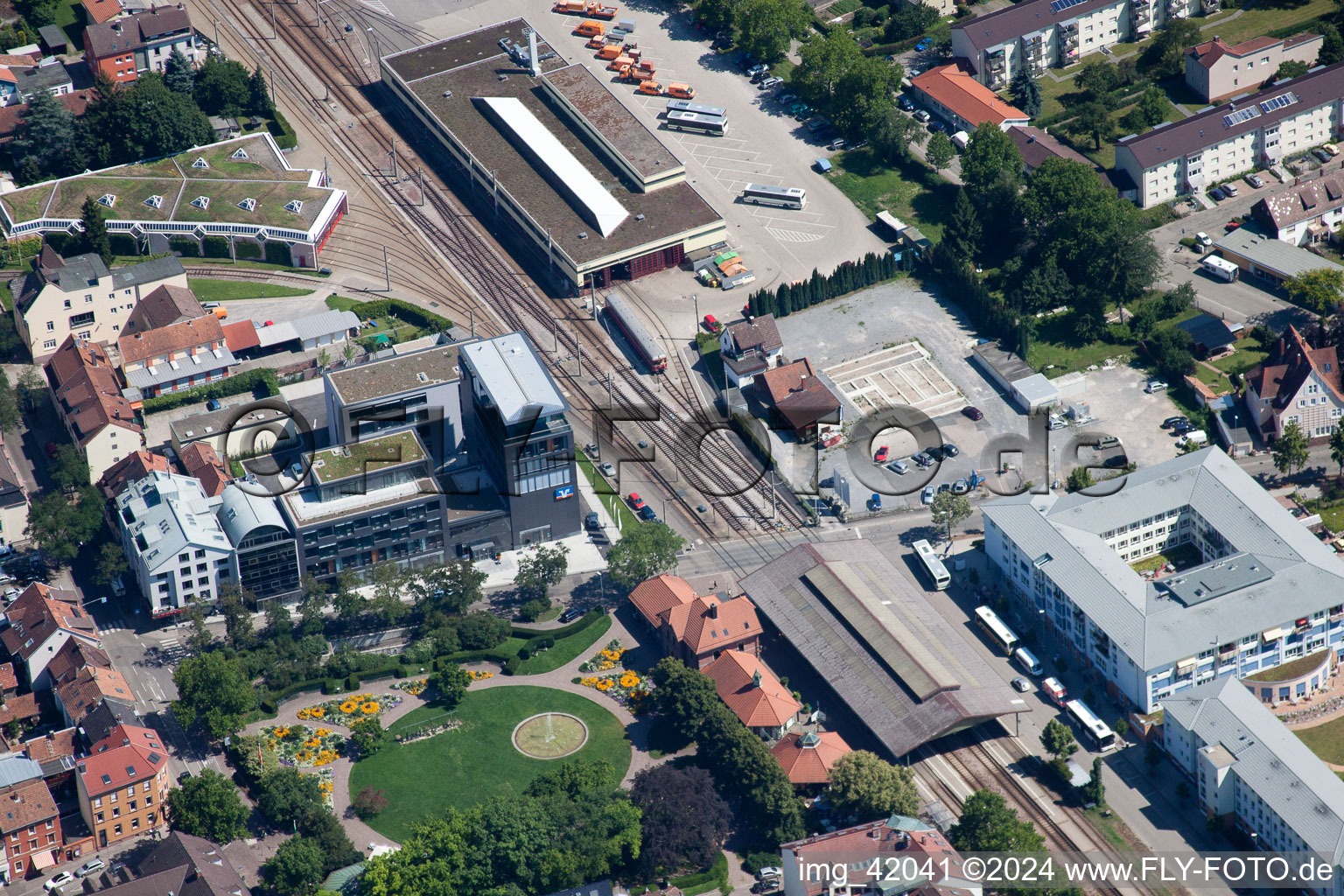 City station in Ettlingen in the state Baden-Wuerttemberg, Germany