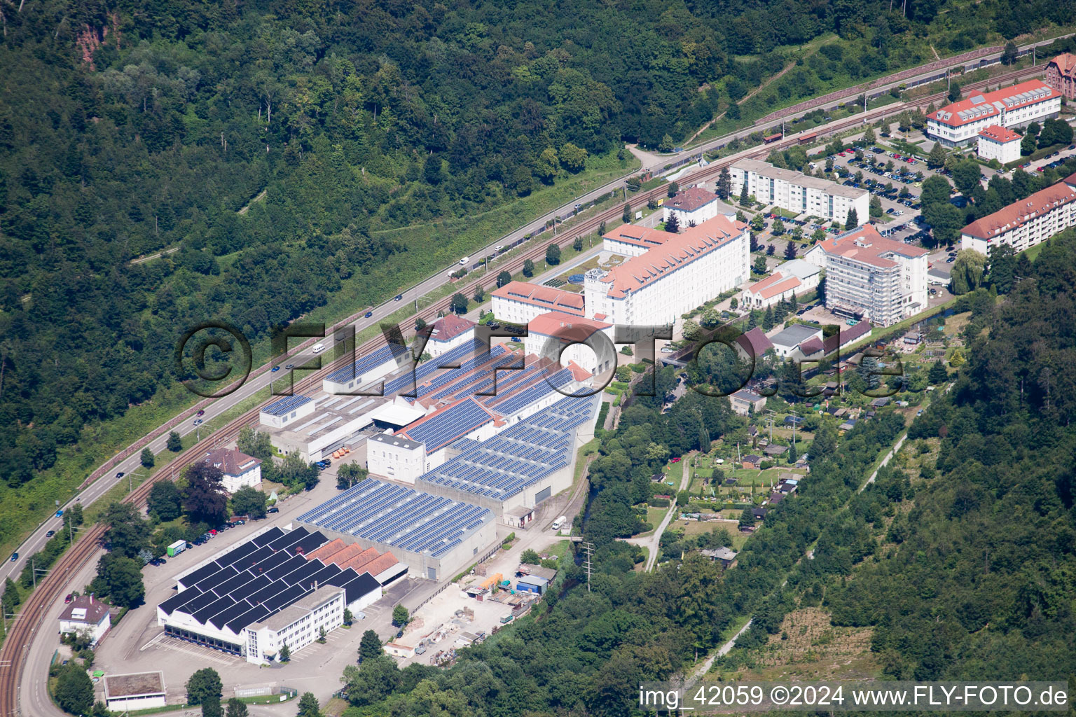 Industrial and commercial area Ettlin Gewerbepark GmbH & Co. KG in of alten Spinnerei in Ettlingen in the state Baden-Wurttemberg