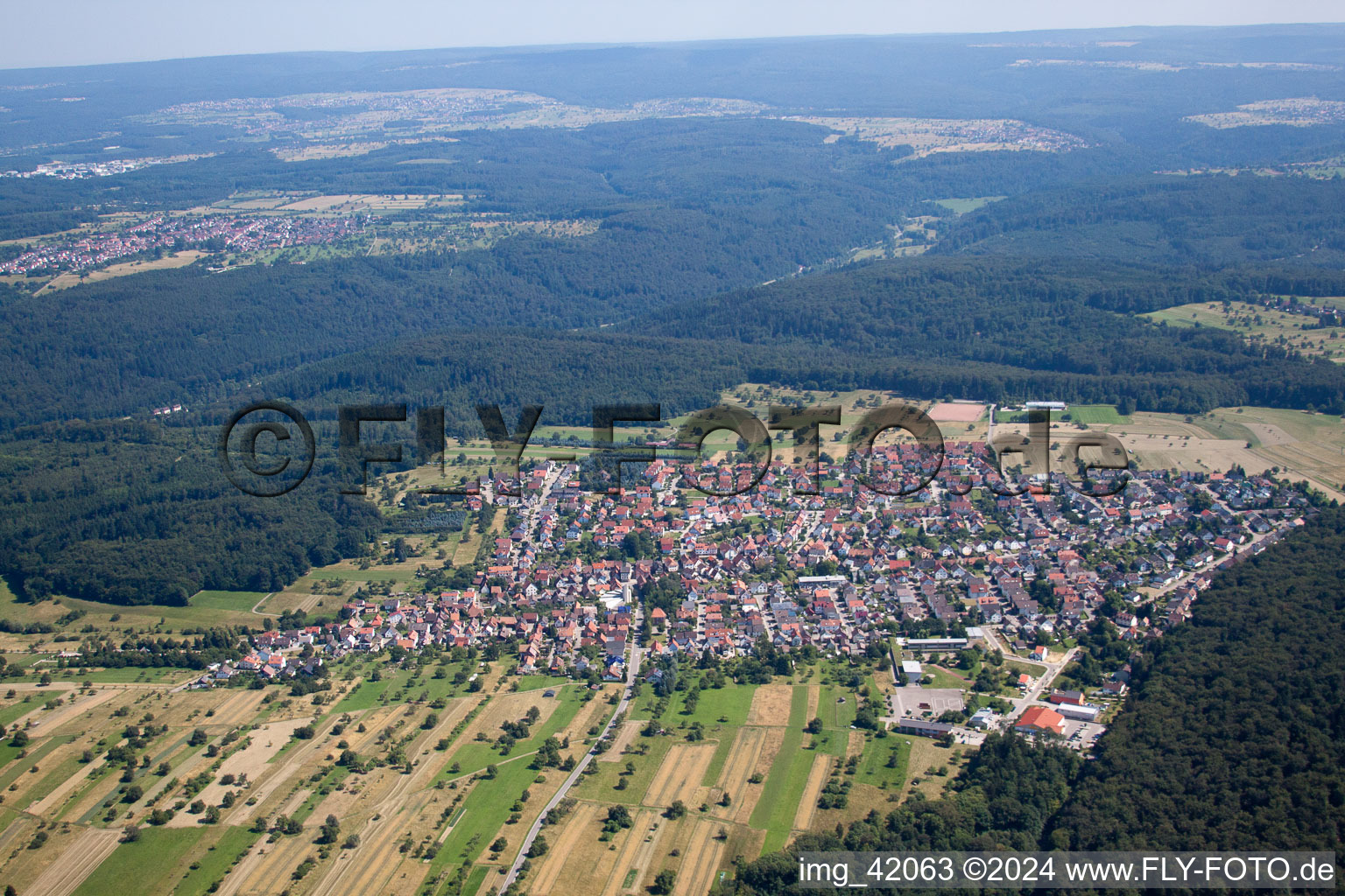 District Spessart in Ettlingen in the state Baden-Wuerttemberg, Germany seen from above