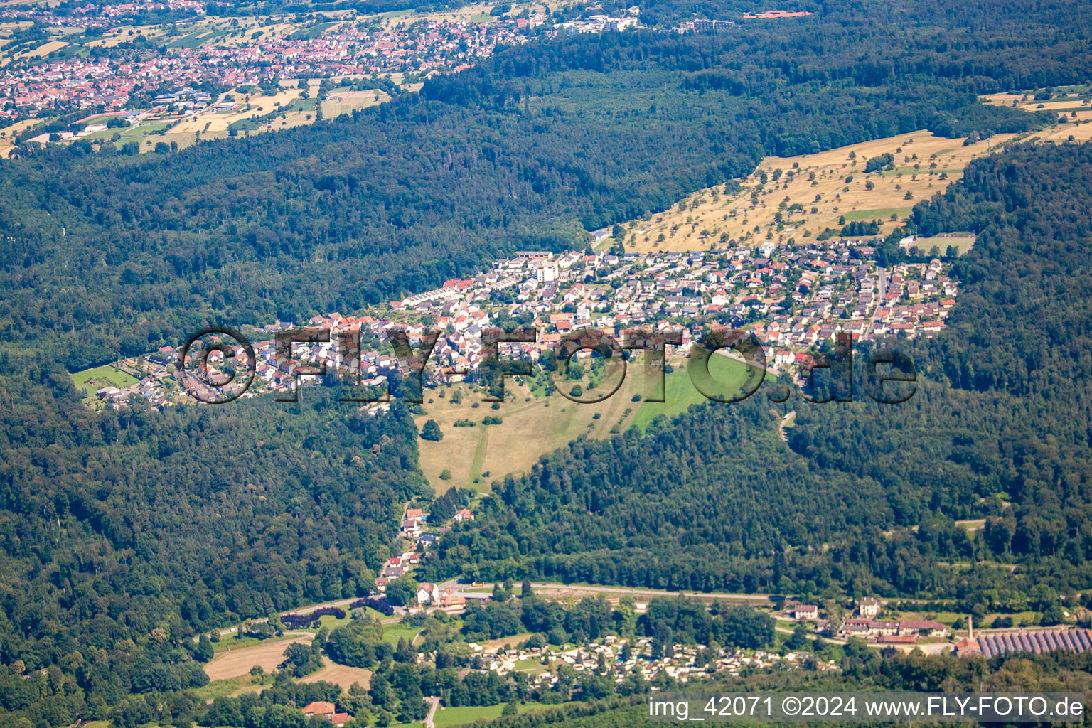 Aerial photograpy of District Etzenrot in Waldbronn in the state Baden-Wuerttemberg, Germany