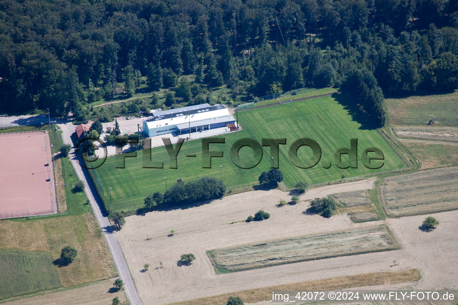 District Spessart in Ettlingen in the state Baden-Wuerttemberg, Germany from the plane