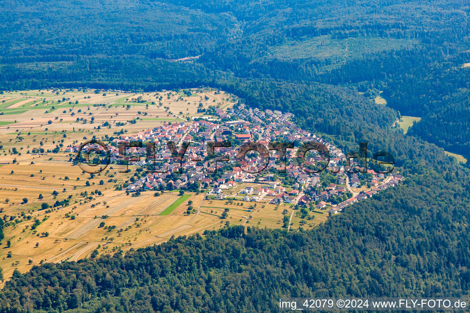 From the north in the district Pfaffenrot in Marxzell in the state Baden-Wuerttemberg, Germany