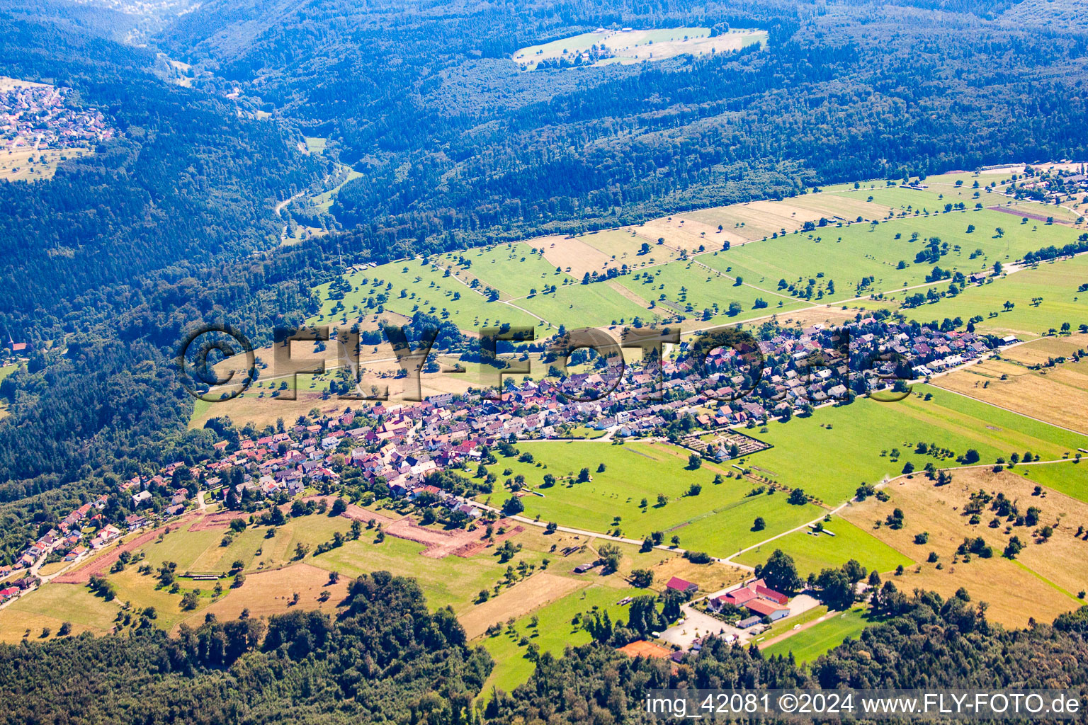 Aerial view of Burbach in the state Baden-Wuerttemberg, Germany