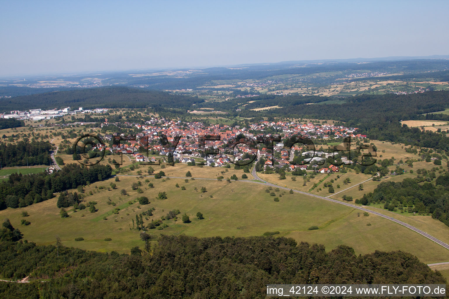 Bird's eye view of District Ittersbach in Karlsbad in the state Baden-Wuerttemberg, Germany