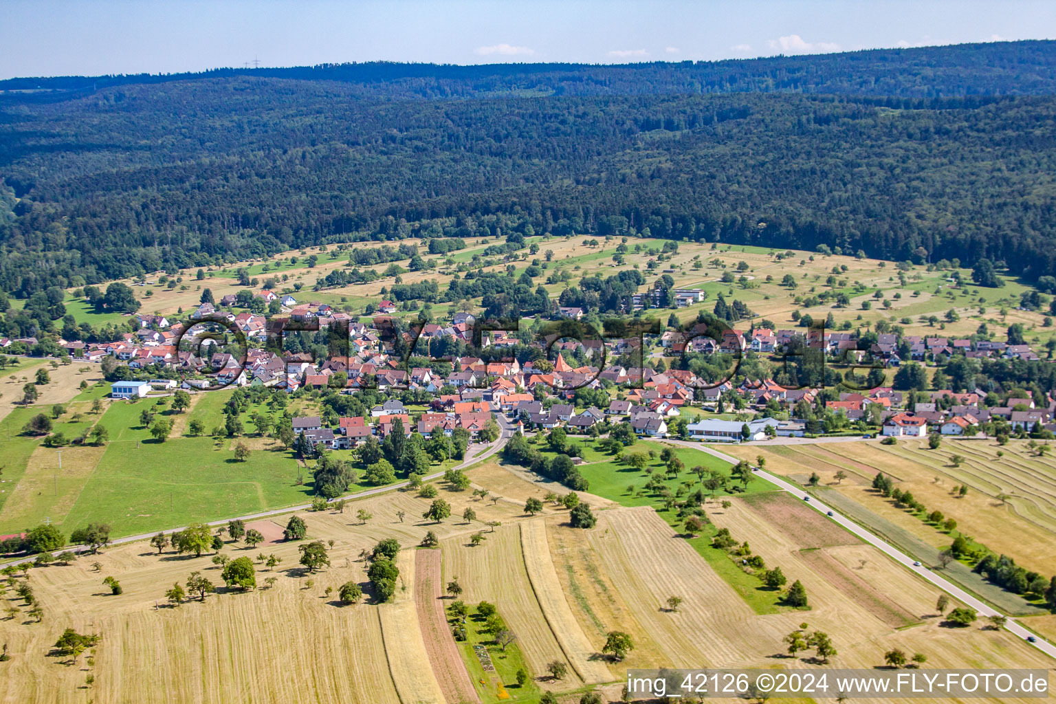 Aerial photograpy of District Langenalb in Straubenhardt in the state Baden-Wuerttemberg, Germany