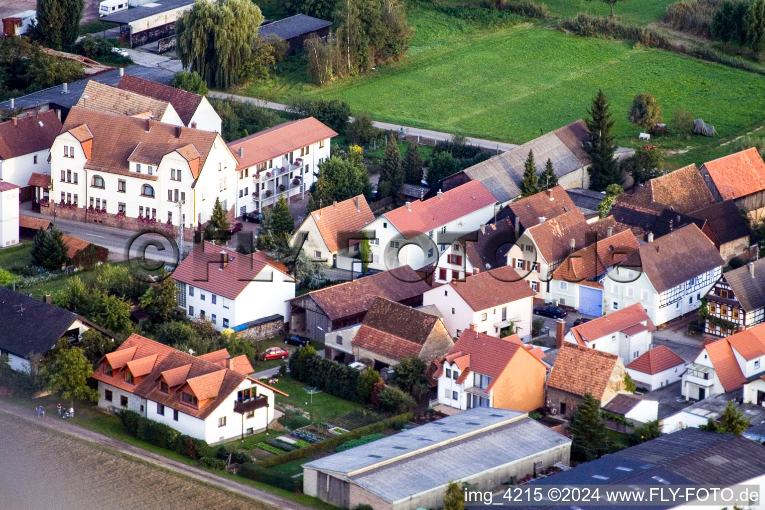 Saarstr in Kandel in the state Rhineland-Palatinate, Germany from the plane