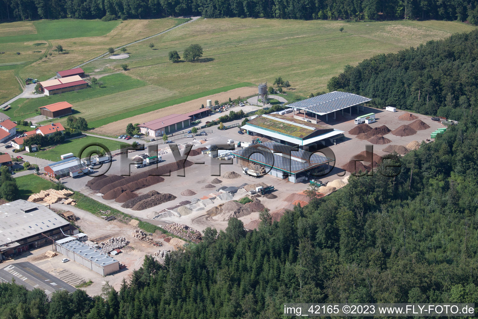 Aerial photograpy of Corthum – Erdenwerk Forst Humus GmbH Im Schwarzenbusch 8, Marxzell-Pfaffenrot in Pfaffenrot in the state Baden-Wuerttemberg, Germany