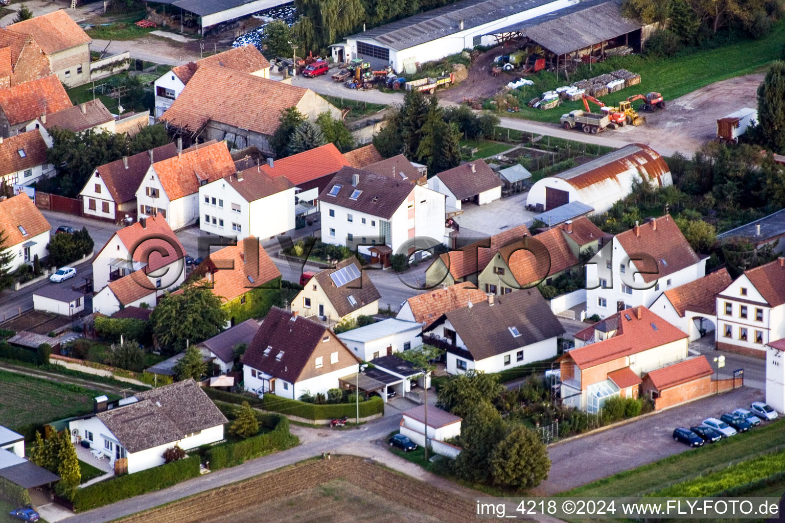 Saarstr in Kandel in the state Rhineland-Palatinate, Germany viewn from the air