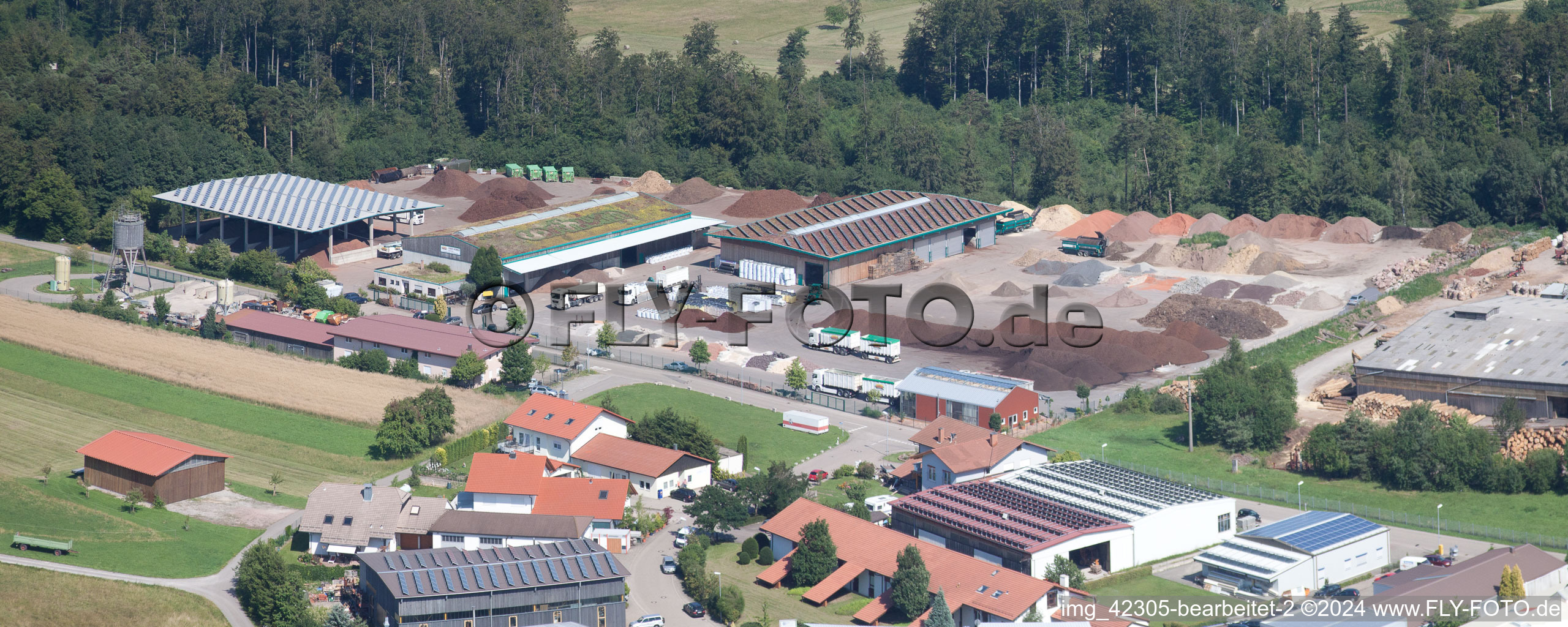 Corthum – Erdenwerk Forst Humus GmbH Im Schwarzenbusch 8, Marxzell-Pfaffenrot in Pfaffenrot in the state Baden-Wuerttemberg, Germany from above