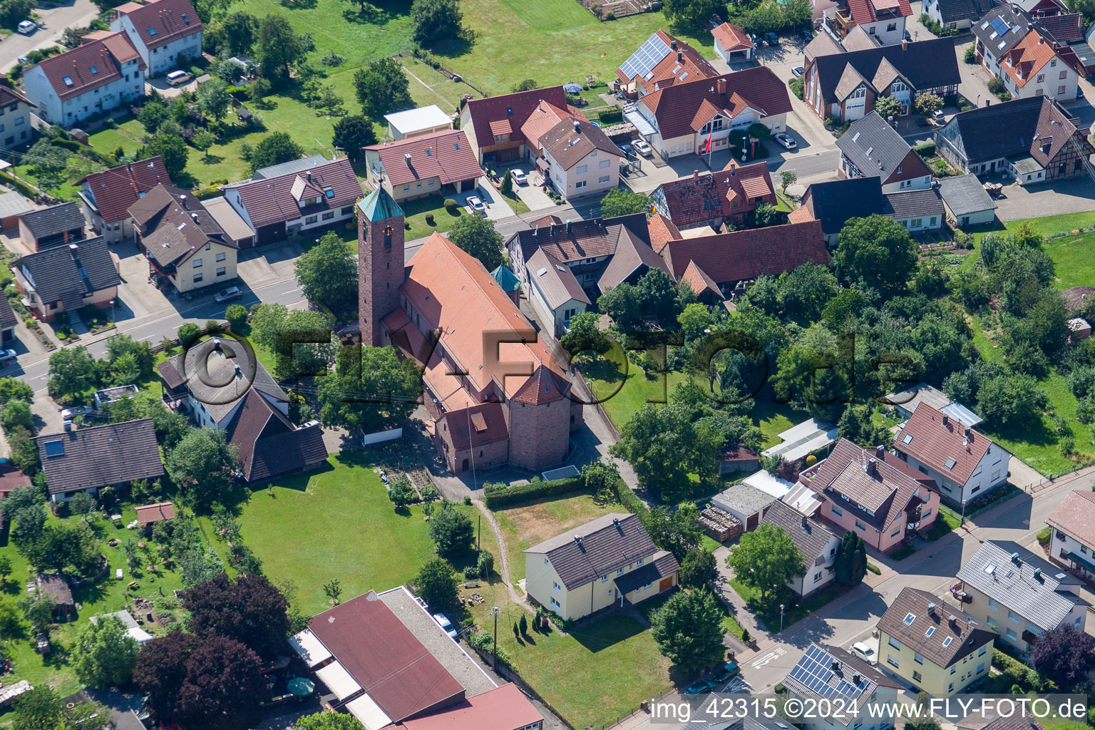 Aerial view of District Pfaffenrot in Marxzell in the state Baden-Wuerttemberg, Germany