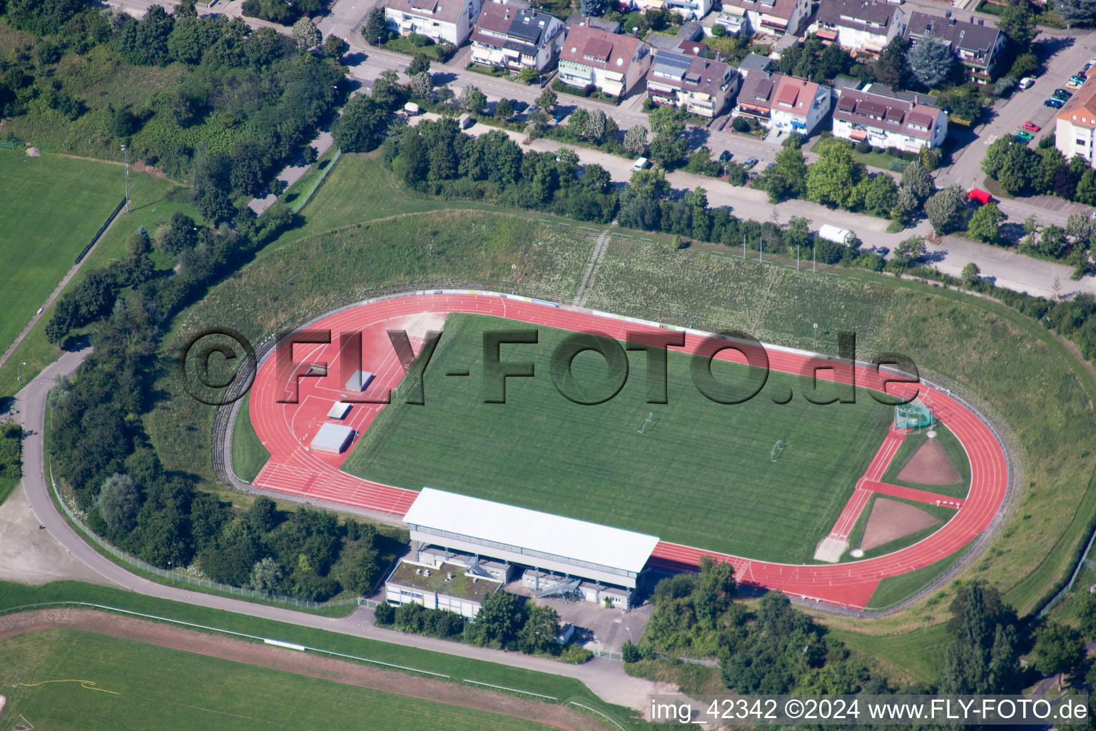 Albgau Stadium in Ettlingen in the state Baden-Wuerttemberg, Germany