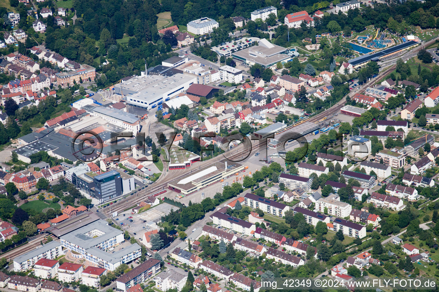 City station in Ettlingen in the state Baden-Wuerttemberg, Germany