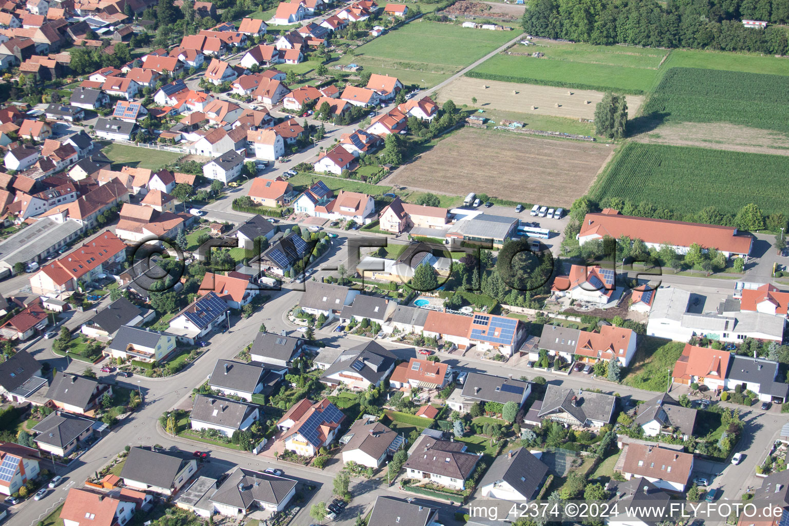 Bird's eye view of Hatzenbühl in the state Rhineland-Palatinate, Germany