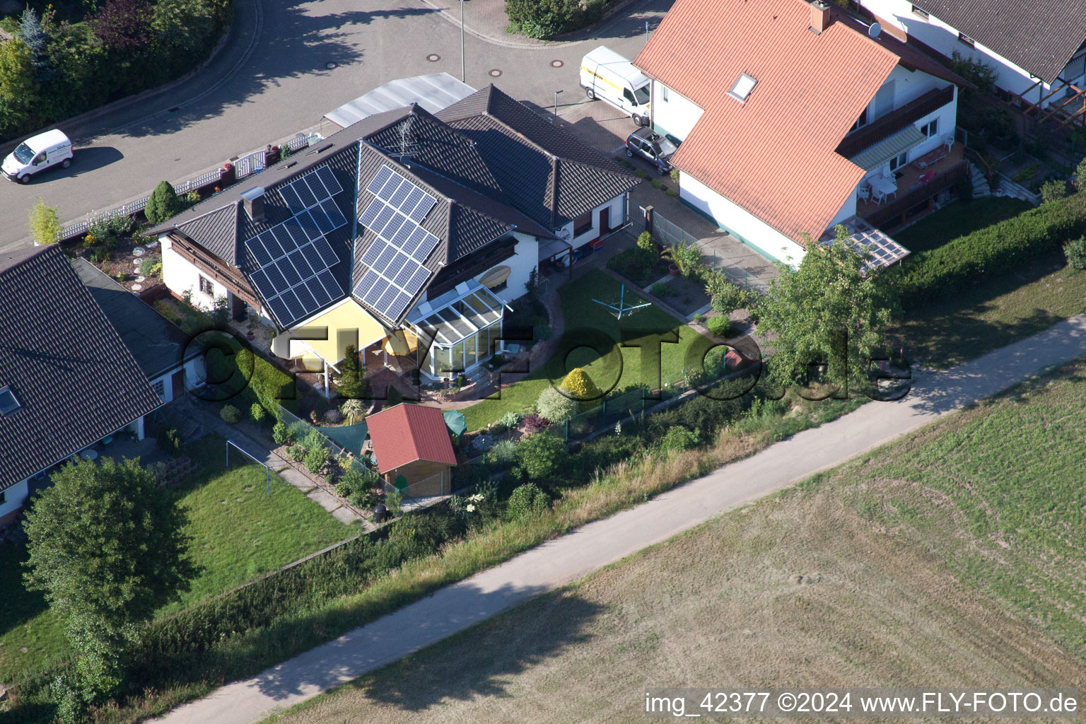 Hatzenbühl in the state Rhineland-Palatinate, Germany viewn from the air