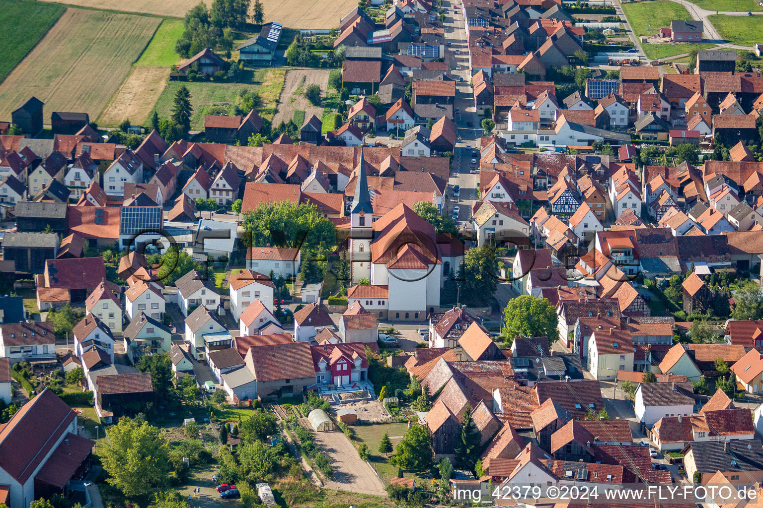 Drone recording of Hatzenbühl in the state Rhineland-Palatinate, Germany