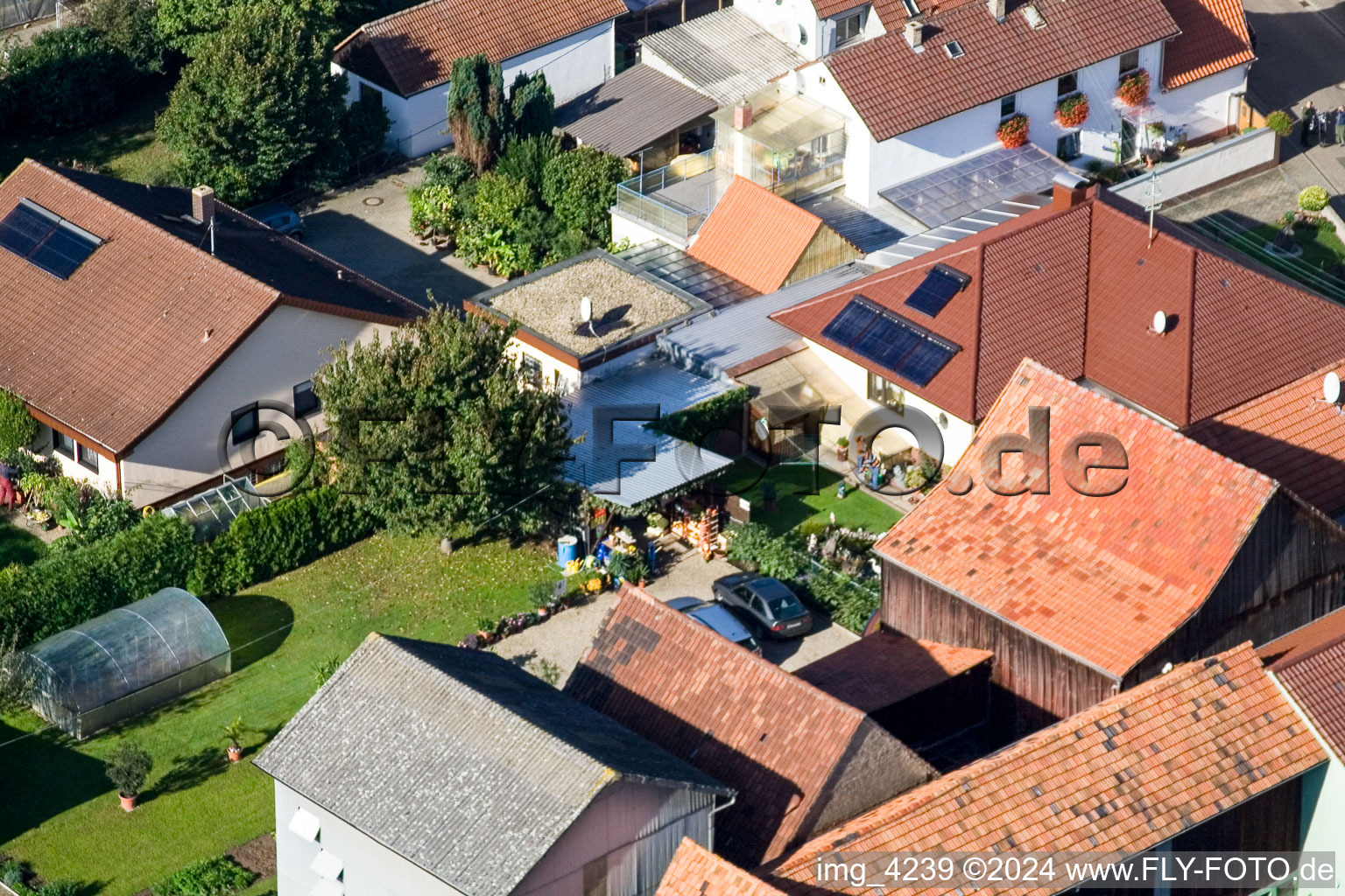 District Minderslachen in Kandel in the state Rhineland-Palatinate, Germany seen from above