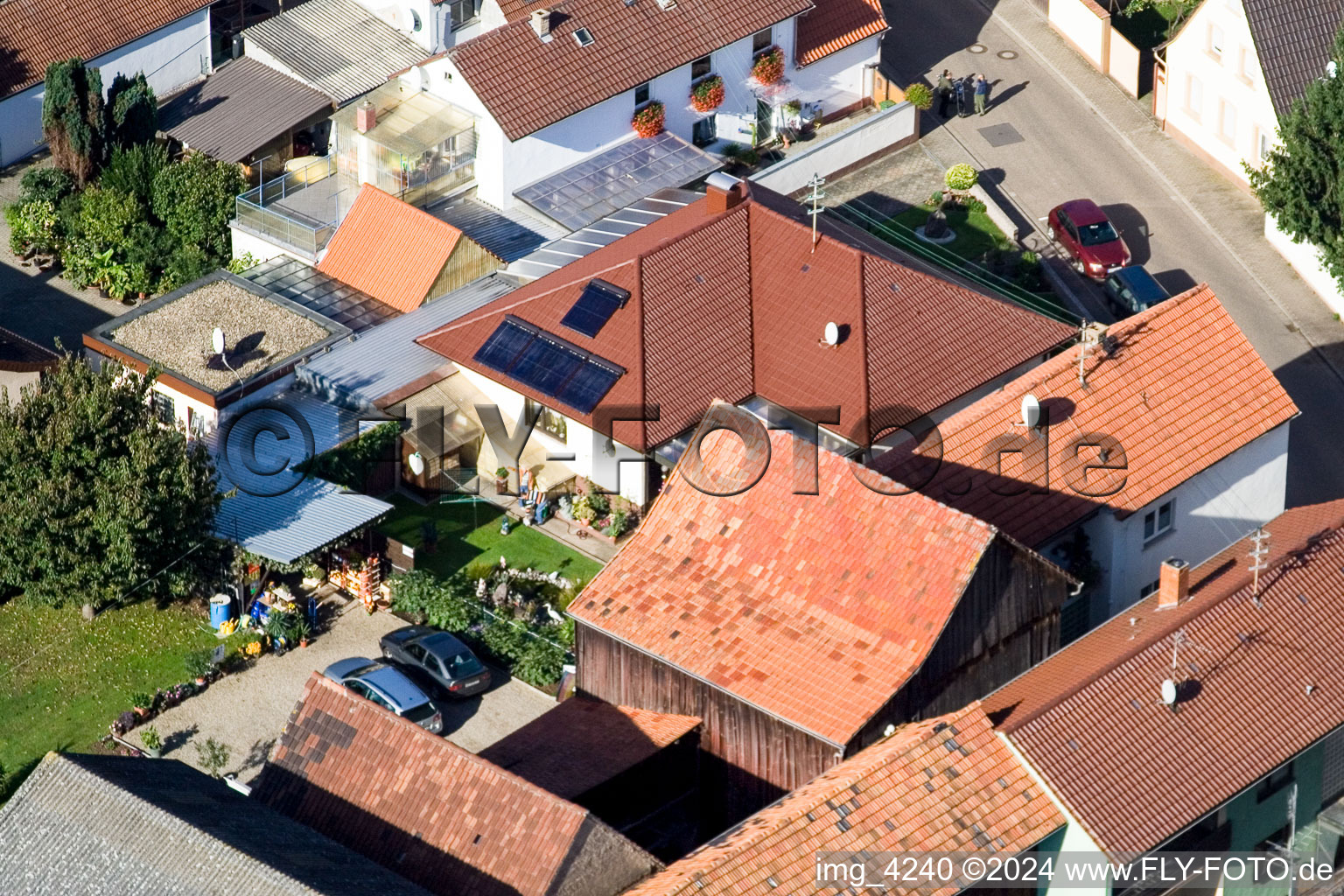 Brehmstr in the district Minderslachen in Kandel in the state Rhineland-Palatinate, Germany seen from above