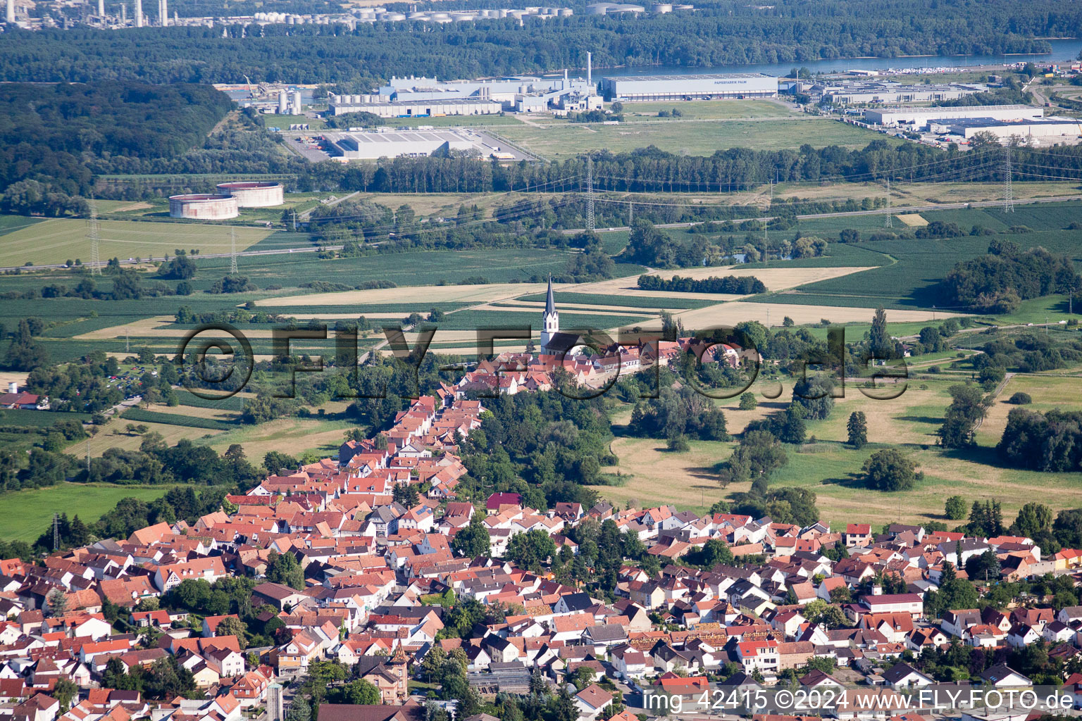 Hinterstädel from the north in Jockgrim in the state Rhineland-Palatinate, Germany