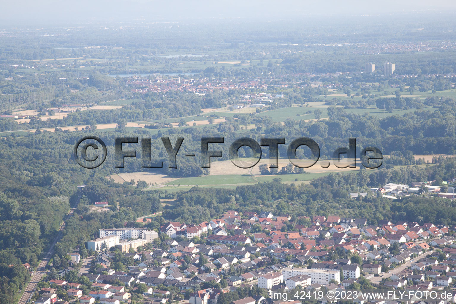 Drone image of Jockgrim in the state Rhineland-Palatinate, Germany