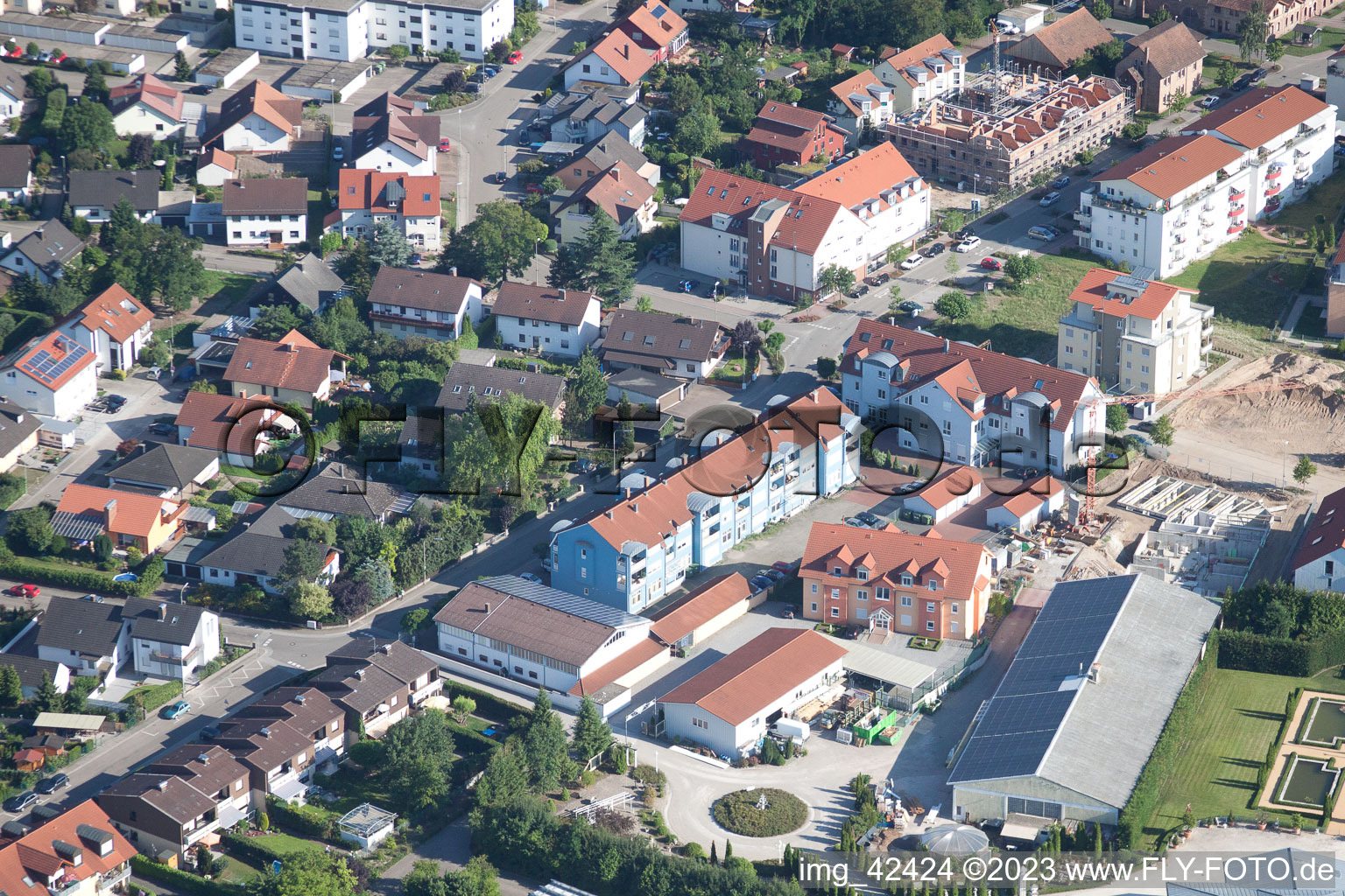 Aerial photograpy of Jockgrim in the state Rhineland-Palatinate, Germany