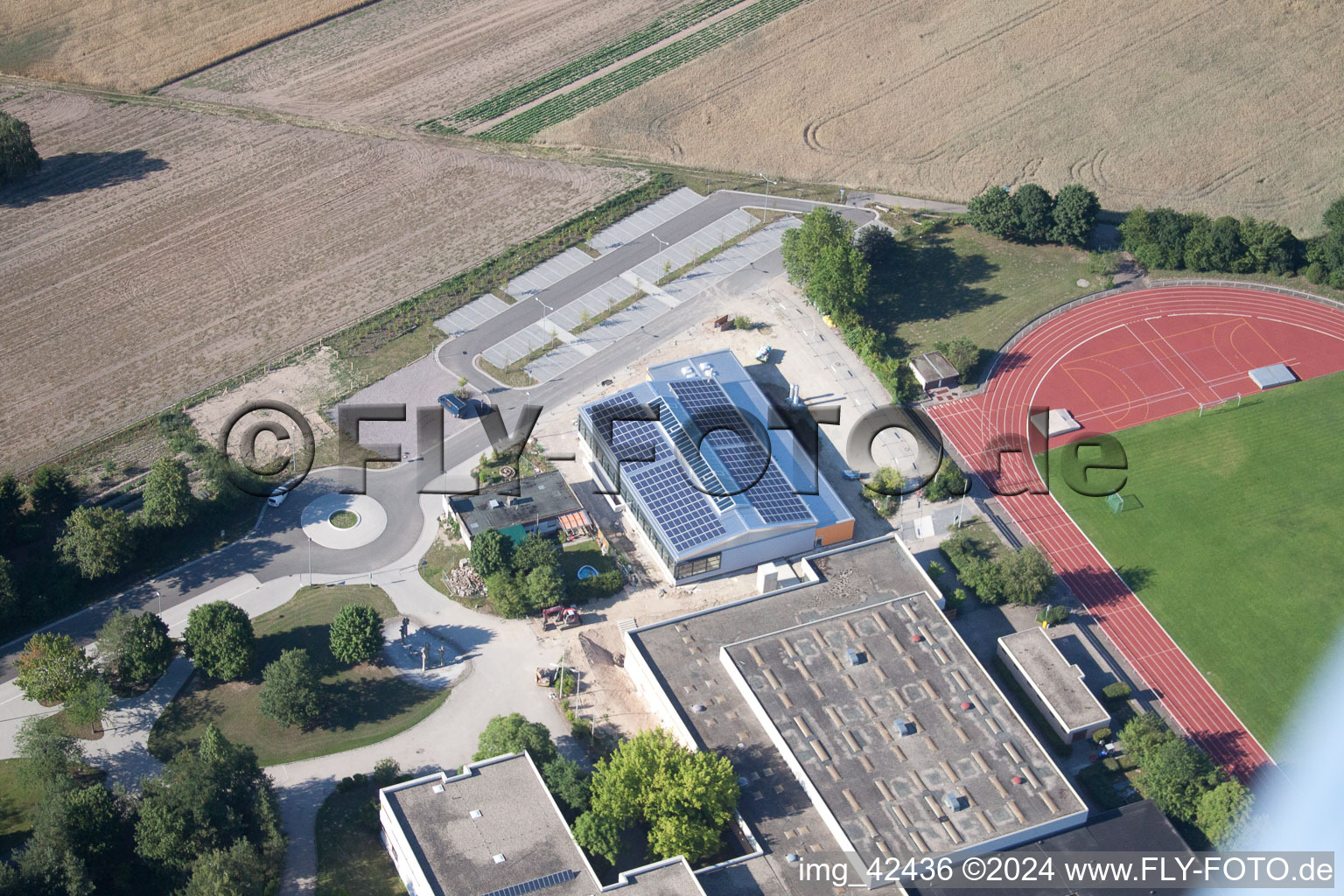 School building of the IGS Rheinzabern in Rheinzabern in the state Rhineland-Palatinate, Germany