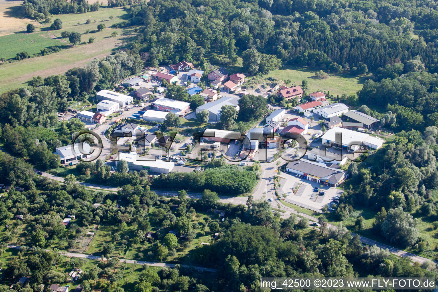 Commercial area SW in Jockgrim in the state Rhineland-Palatinate, Germany