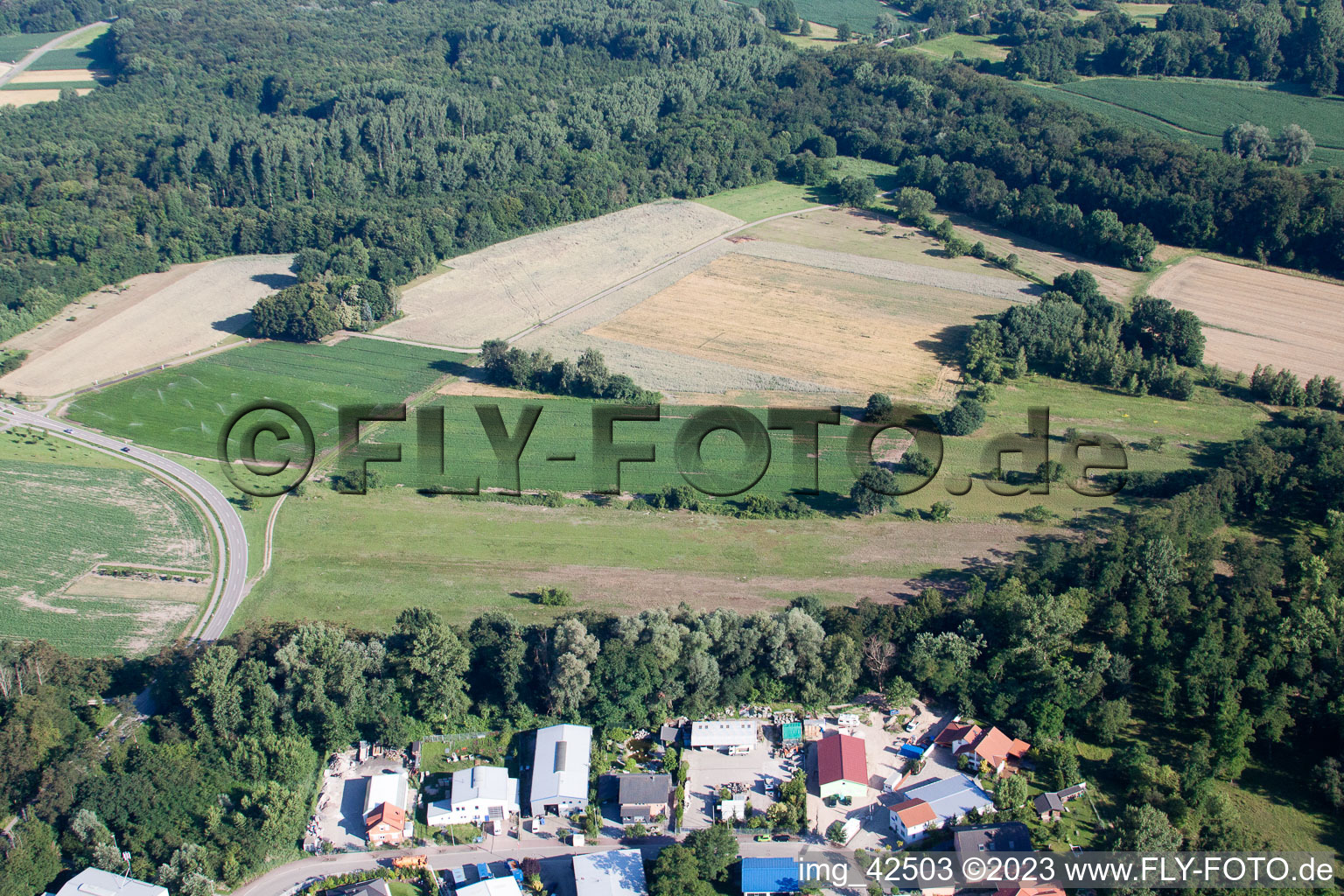 Aerial view of Clay pit in Jockgrim in the state Rhineland-Palatinate, Germany