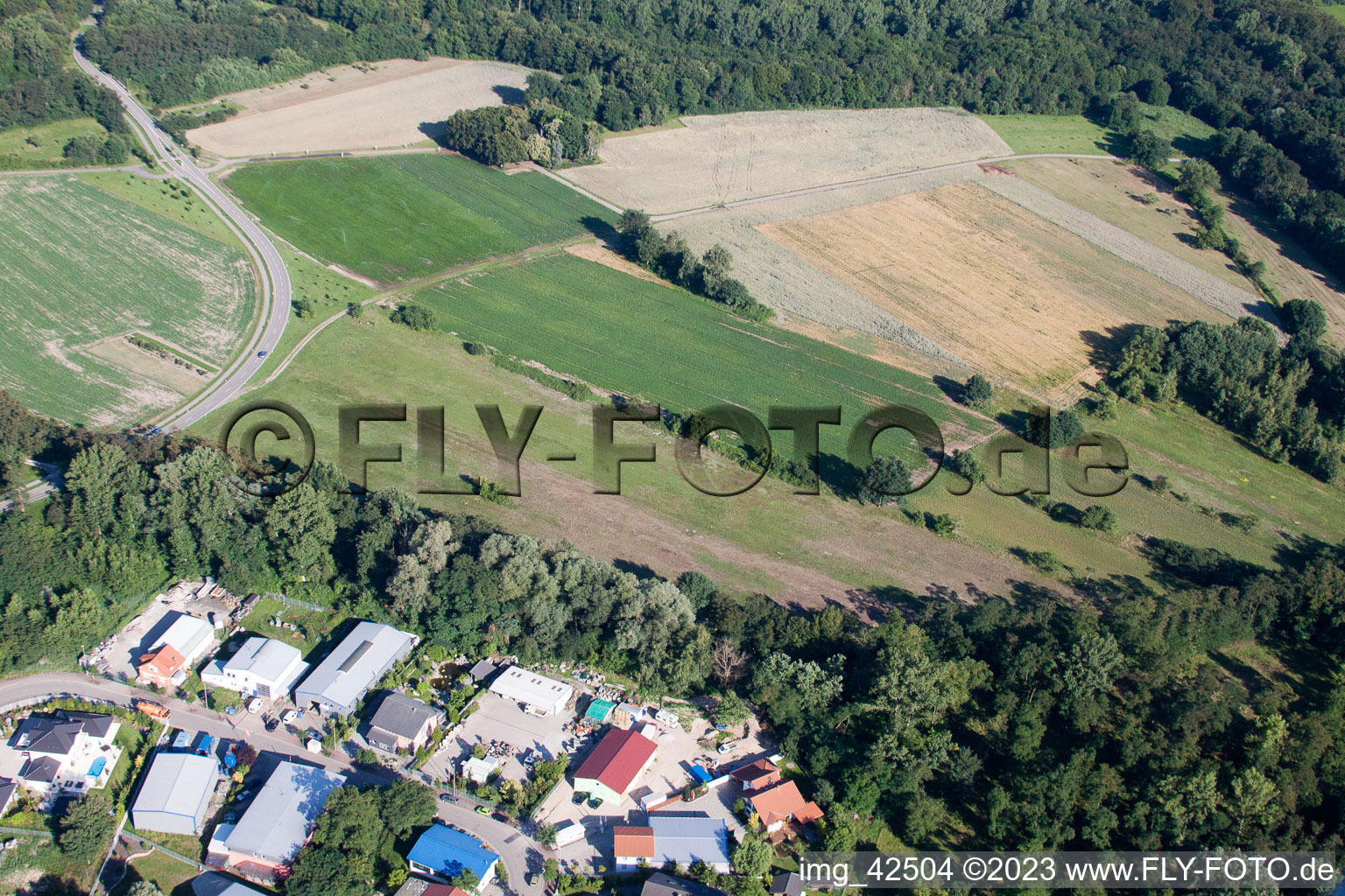Aerial photograpy of Clay pit in Jockgrim in the state Rhineland-Palatinate, Germany