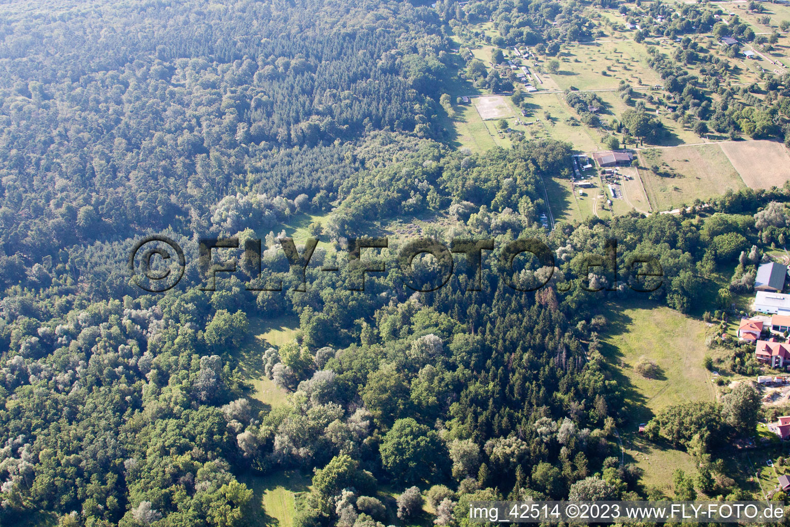 Oblique view of Clay pit in Jockgrim in the state Rhineland-Palatinate, Germany