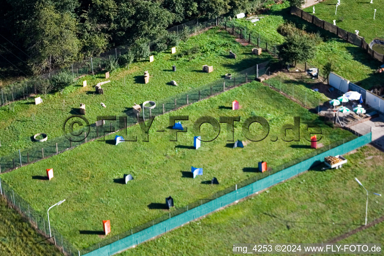 On the Horst, paintball area in the district Minderslachen in Kandel in the state Rhineland-Palatinate, Germany