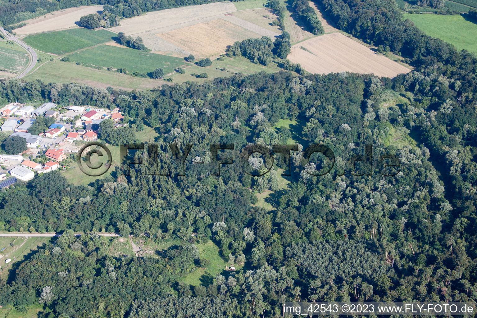 Clay pit in Jockgrim in the state Rhineland-Palatinate, Germany out of the air