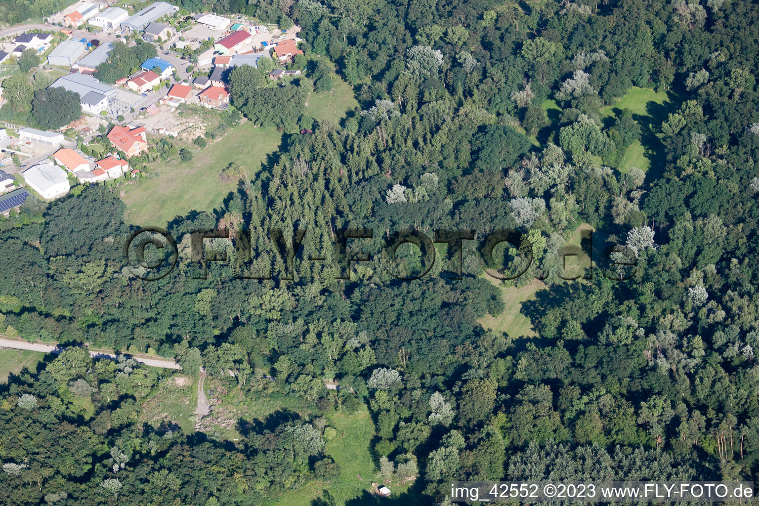 Clay pit in Jockgrim in the state Rhineland-Palatinate, Germany viewn from the air