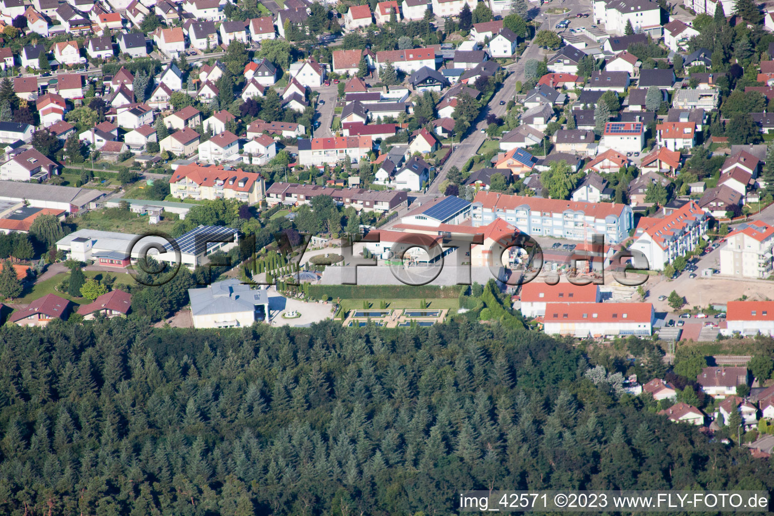 Drone image of Jockgrim in the state Rhineland-Palatinate, Germany