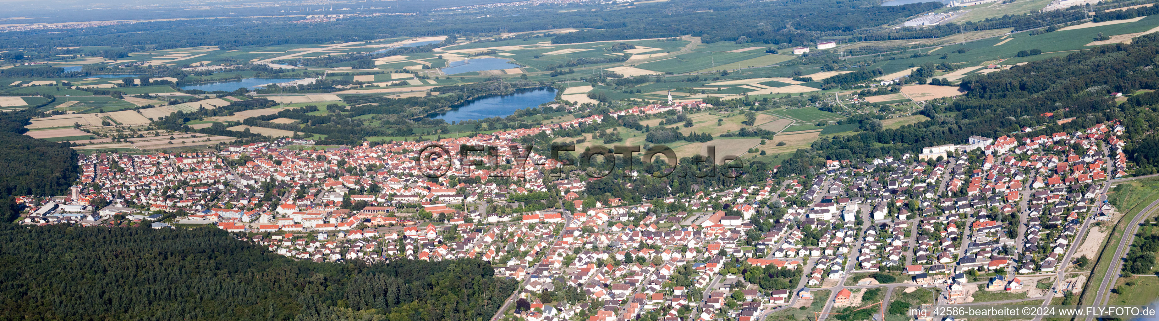 Aerial photograpy of Panorama in Jockgrim in the state Rhineland-Palatinate, Germany