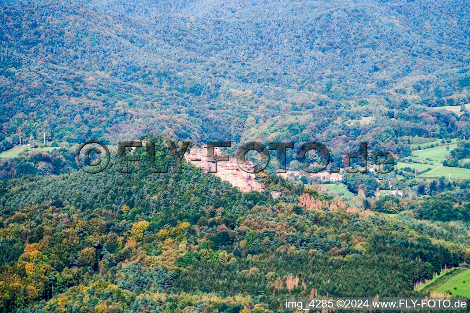 Bird's eye view of Vorderweidenthal in the state Rhineland-Palatinate, Germany