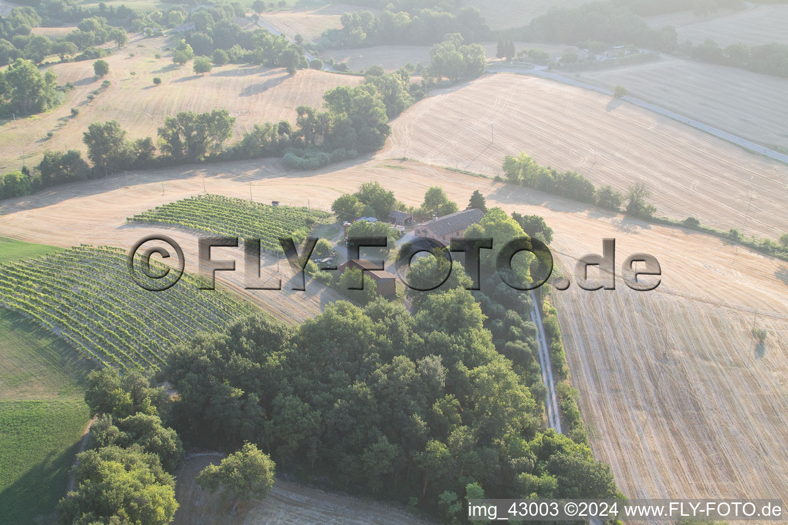 Aerial photograpy of San Martino dei Muri in the state The Marches, Italy